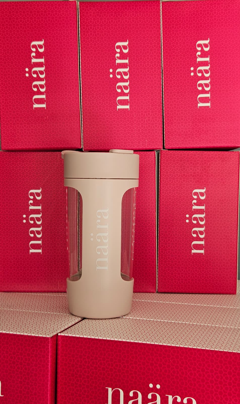 Shaker éléctrique, 650ml Bouteille de Shaker de Protéines avec Boîte à Poudre, Bouteille de Mélangeur de Shake de Protéines Rechargeable par USB avec Poignée pour Le Sport Et Le Fitness (Rose)