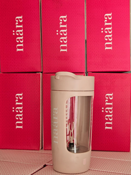 Shaker éléctrique, 650ml Bouteille de Shaker de Protéines avec Boîte à Poudre, Bouteille de Mélangeur de Shake de Protéines Rechargeable par USB avec Poignée pour Le Sport Et Le Fitness (Rose)